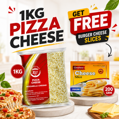 1KG pizza cheese with free 200g burger cheese slices in Lahore